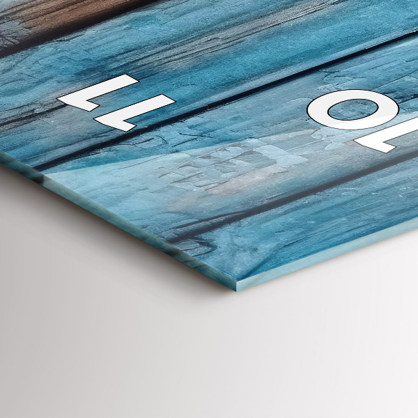 Modern vertical wall clock Blue boards