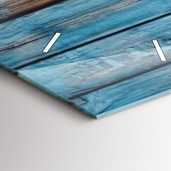 Modern vertical wall clock Blue boards