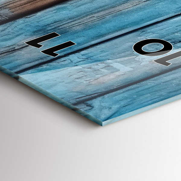 Modern vertical wall clock Blue boards