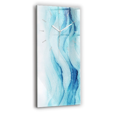 Modern vertical wall clock Blue clouds
