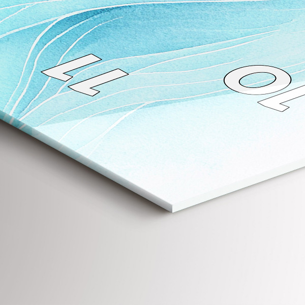 Modern vertical wall clock Blue clouds