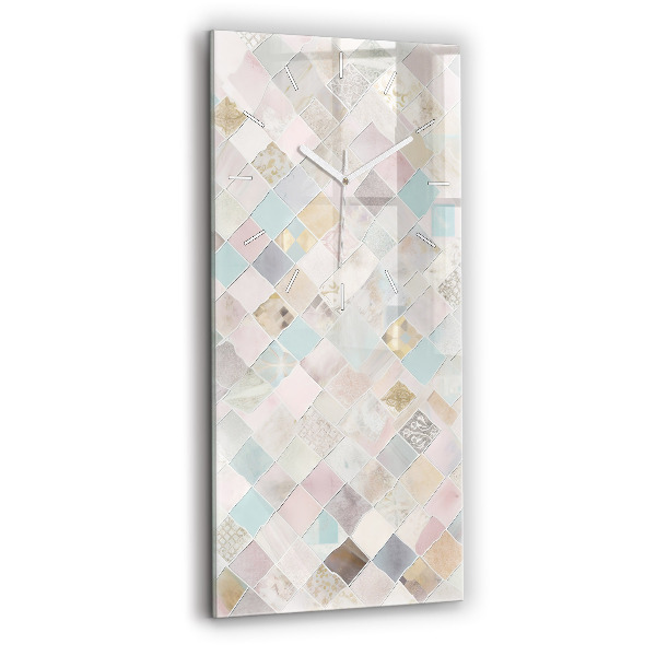 Modern vertical wall clock Colored tiles