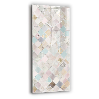 Modern vertical wall clock Colored tiles