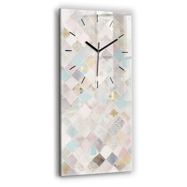 Modern vertical wall clock Colored tiles