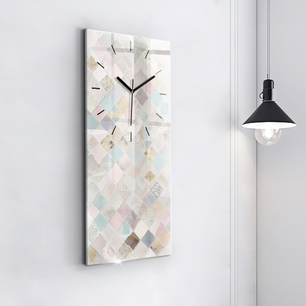 Modern vertical wall clock Colored tiles