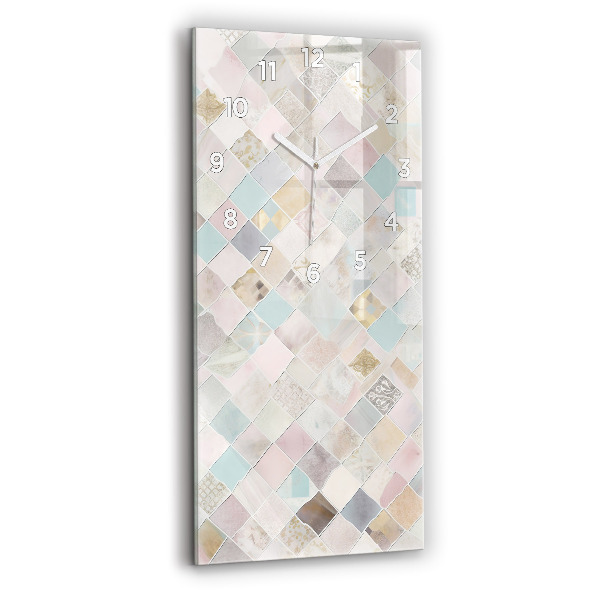 Modern vertical wall clock Colored tiles