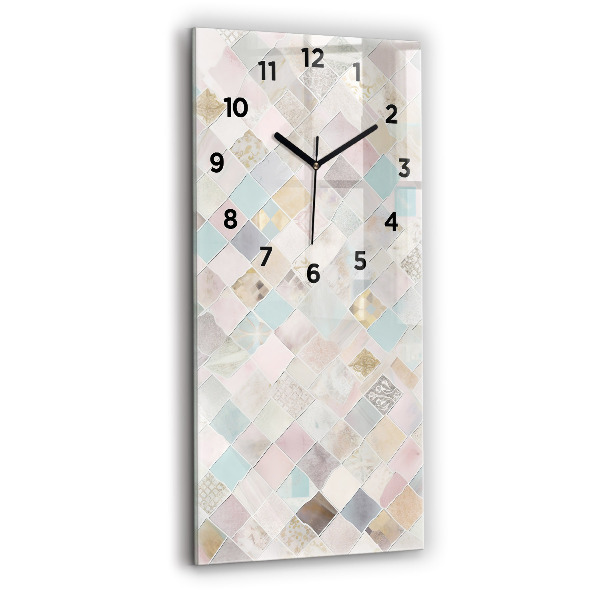 Modern vertical wall clock Colored tiles