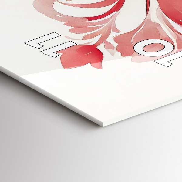 Modern vertical wall clock Red flowers