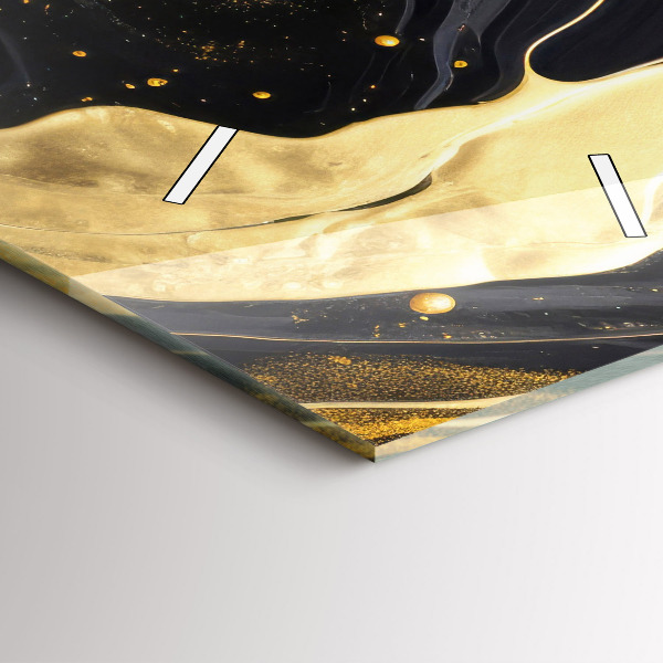 Modern vertical wall clock Gold marble