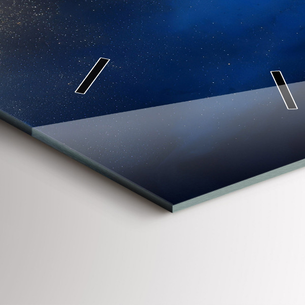 Modern vertical wall clock Blue marble