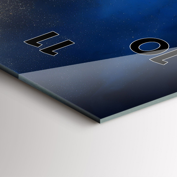 Modern vertical wall clock Blue marble