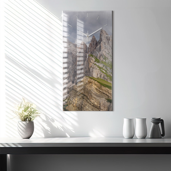 Modern vertical wall clock Rocky Mountains