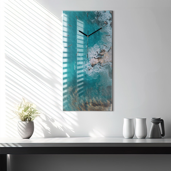 Modern vertical wall clock Fjords in Costa Blanca