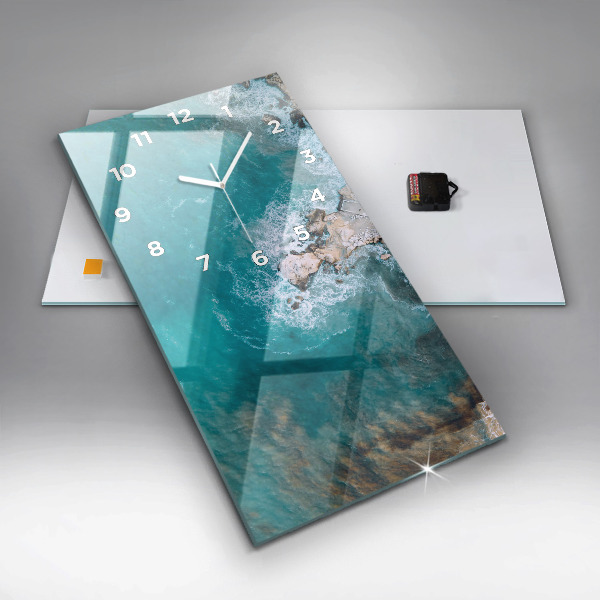 Modern vertical wall clock Fjords in Costa Blanca