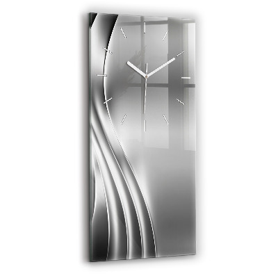 Modern vertical wall clock Silver abstraction