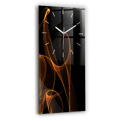 Modern vertical wall clock Orange lines