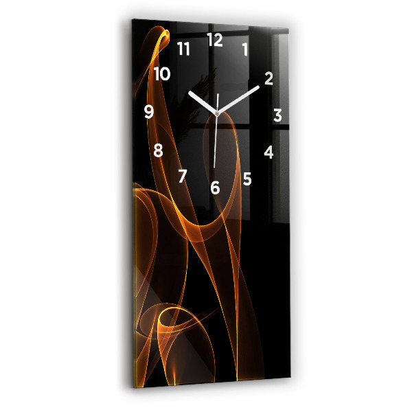 Modern vertical wall clock Orange lines