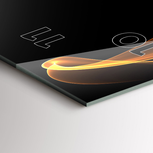 Modern vertical wall clock Orange lines