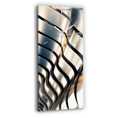 Modern vertical wall clock Silver pattern