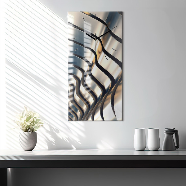 Modern vertical wall clock Silver pattern