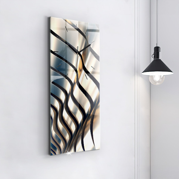 Modern vertical wall clock Silver pattern