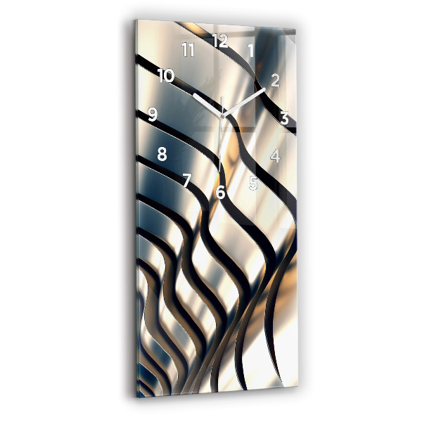 Modern vertical wall clock Silver pattern