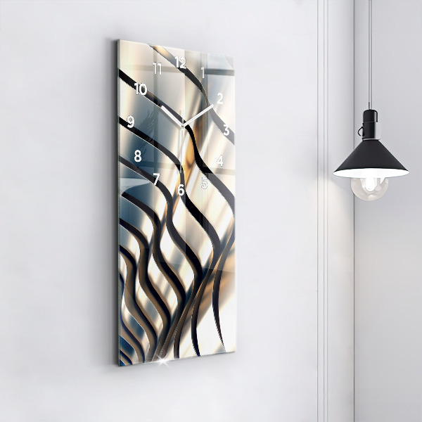 Modern vertical wall clock Silver pattern