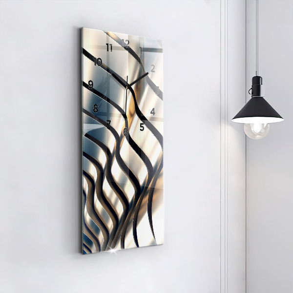 Modern vertical wall clock Silver pattern