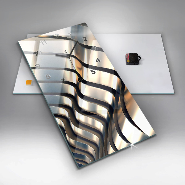 Modern vertical wall clock Silver pattern