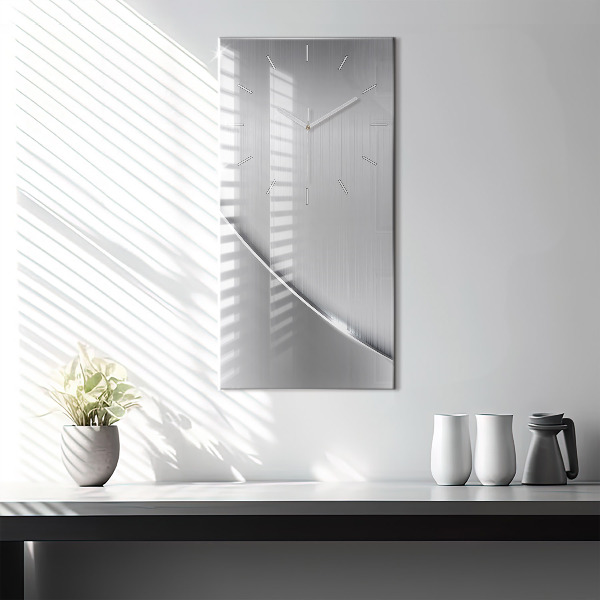 Modern vertical wall clock Silver pattern
