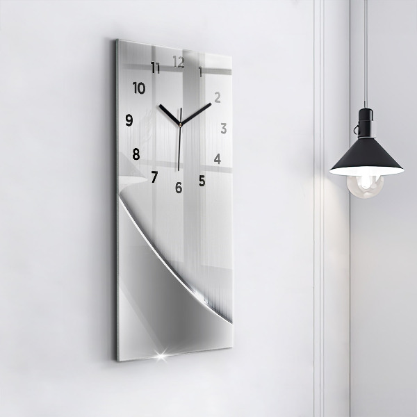 Modern vertical wall clock Silver pattern
