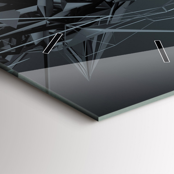 Modern vertical wall clock Black abstraction