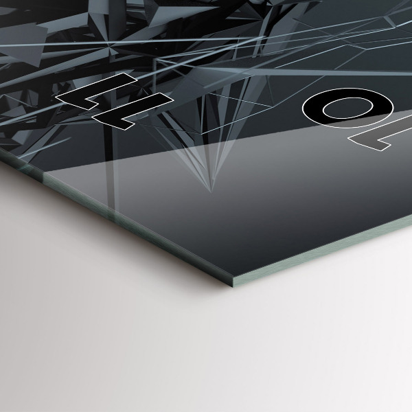 Modern vertical wall clock Black abstraction