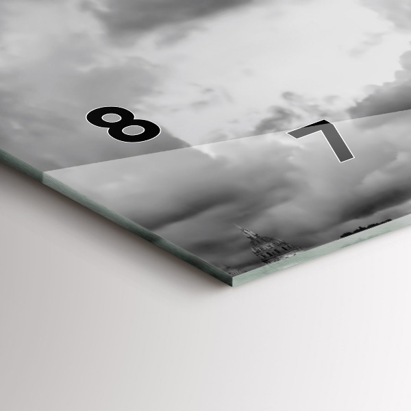 Glass wall clock rectangular Effel Tower Paris