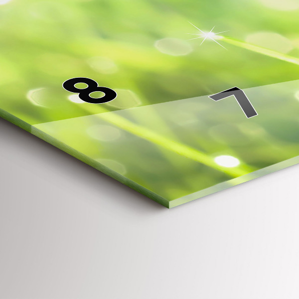 Glass wall clock rectangular Green grass