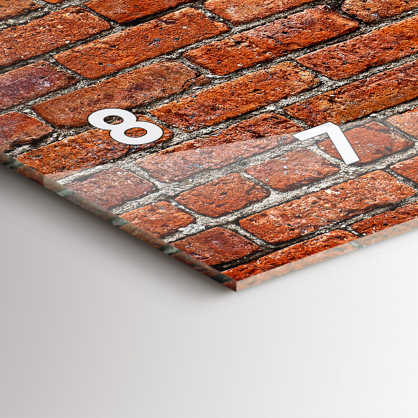 Glass wall clock rectangular Old brick wall