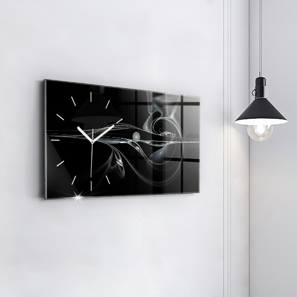 Glass wall clock rectangular Abstract smoke