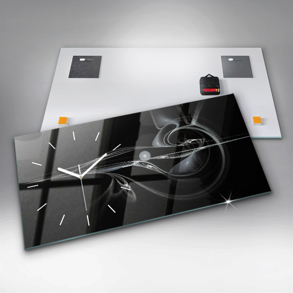Glass wall clock rectangular Abstract smoke