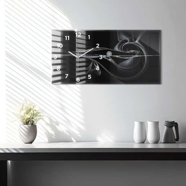 Glass wall clock rectangular Abstract smoke