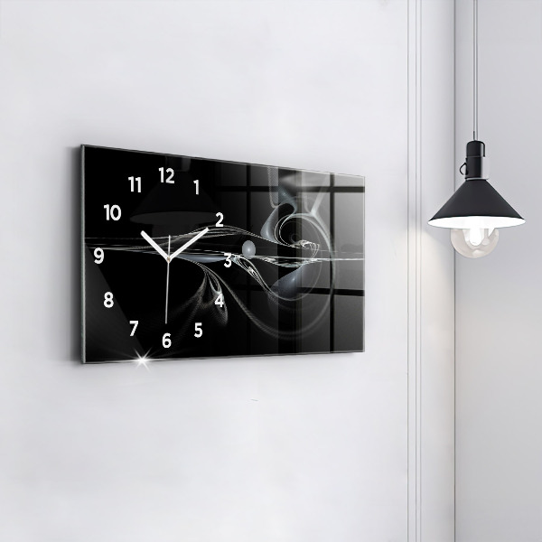 Glass wall clock rectangular Abstract smoke