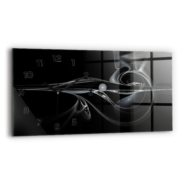 Glass wall clock rectangular Abstract smoke