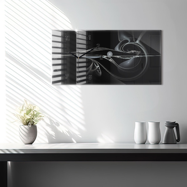 Glass wall clock rectangular Abstract smoke