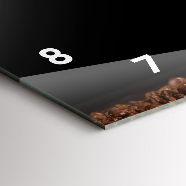 Glass wall clock rectangular A cup of hot coffee