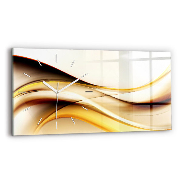 Glass wall clock rectangular Abstract wave