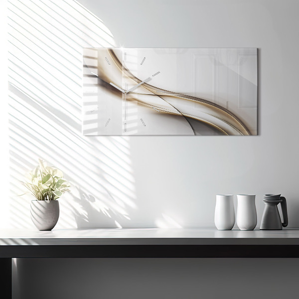 Glass wall clock rectangular Abstract lines