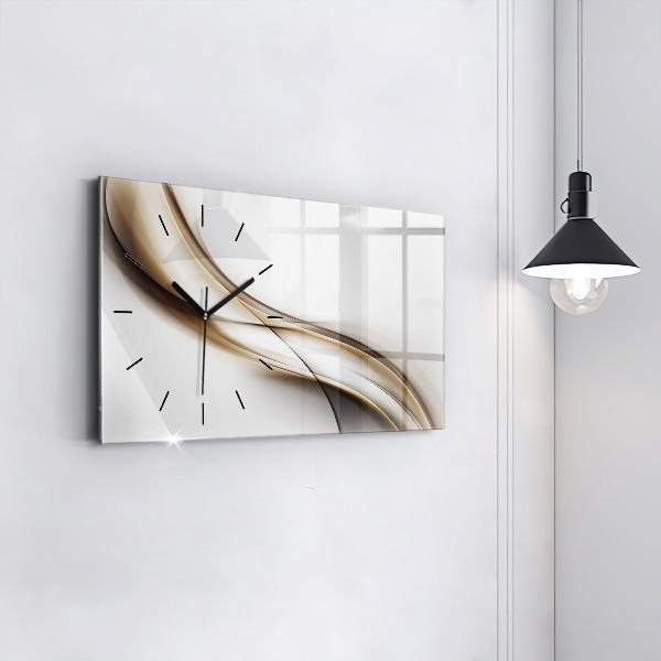 Glass wall clock rectangular Abstract lines