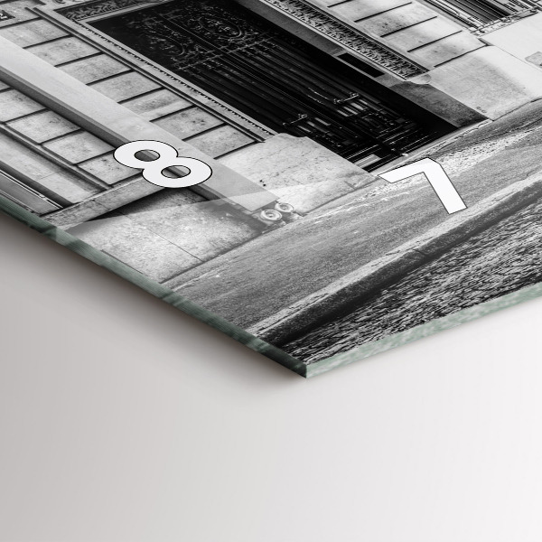 Glass wall clock rectangular Old car city