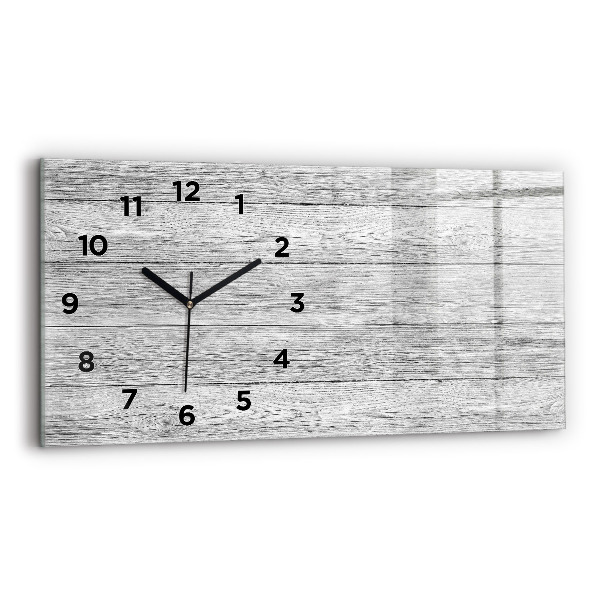 Glass wall clock rectangular Wooden panels
