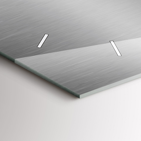 Glass wall clock rectangular Gray metal abstraction