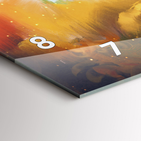 Glass wall clock rectangular Abstract painting
